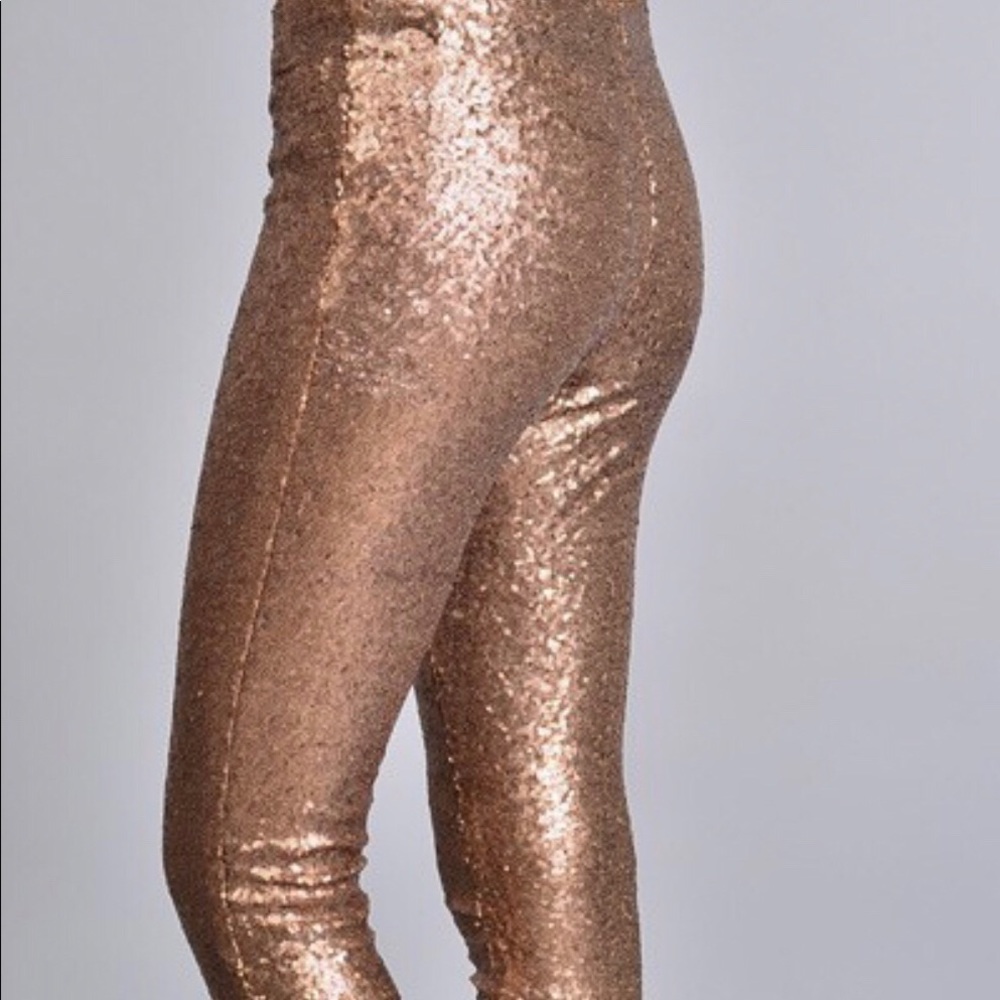 Bronze Gold Sequined Leggings - Picture 8 of 8